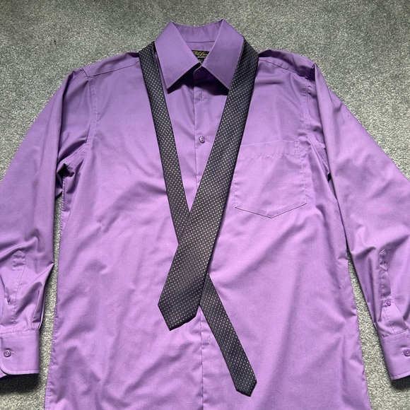Men's Purple Dress Shirt and tie set - Picture 3 of 8